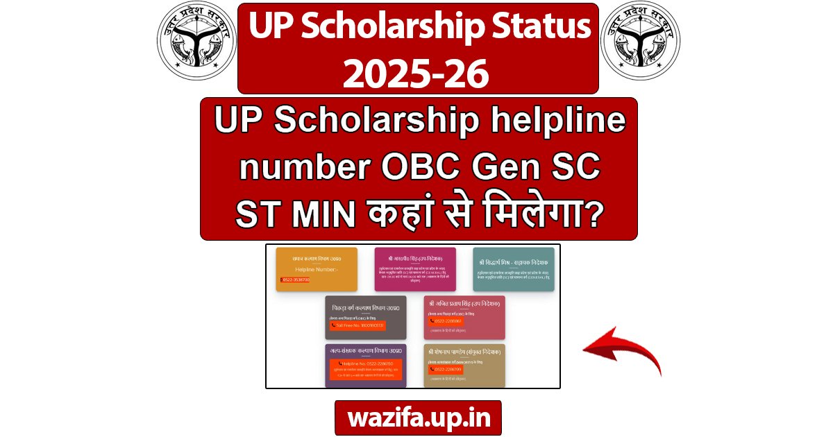 UP Scholarship helpline number OBC Gen SC ST MIN